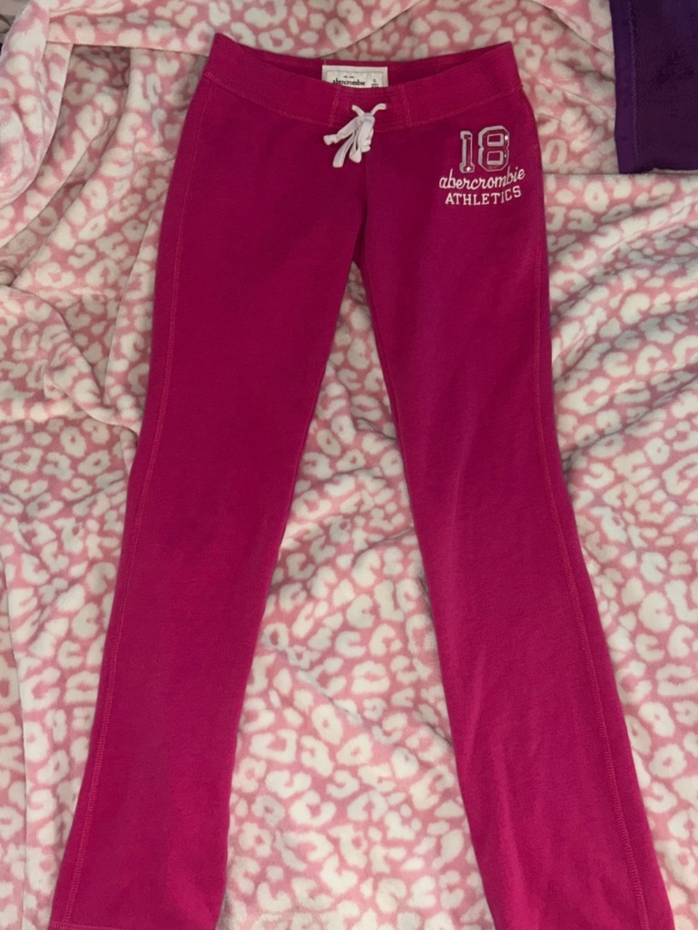 Abercrombie & Fitch Kids Bright Pink Athletic Fleece Joggers